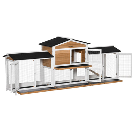 Outdoor Small Animal Hutch with Ramp, Asphalt Roof, Wood
