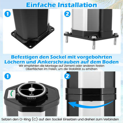 Outdoor Solar Shower, 60L, 227cm, Swivel Head