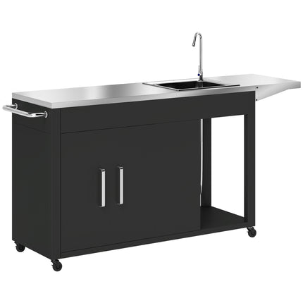 Outdoor Stainless Steel Grill Cart with Sink Station