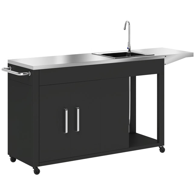 Outdoor Stainless Steel Grill Cart with Sink Station