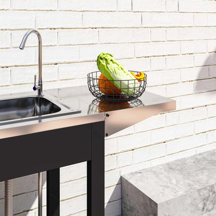 Outdoor Stainless Steel Grill Cart with Sink Station