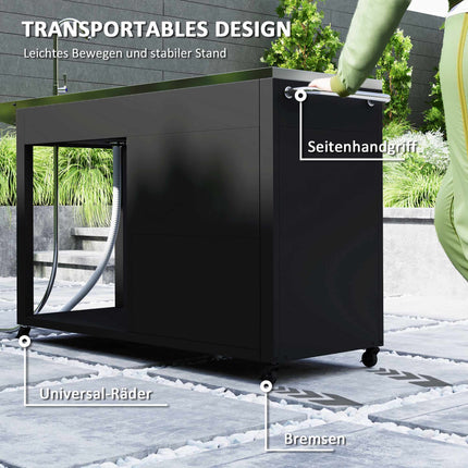 Outdoor Stainless Steel Grill Cart with Sink Station