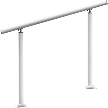 Outdoor Stair Handrail, 3 ft, Adjustable Angle, White