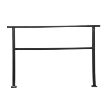Outdoor Stair Handrail, 4-5 Steps, Black Carbon Steel