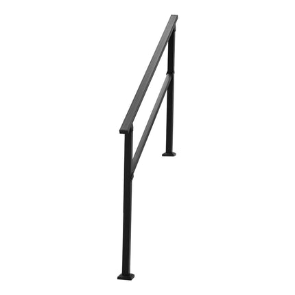 Outdoor Stair Handrail, 4-5 Steps, Black Carbon Steel
