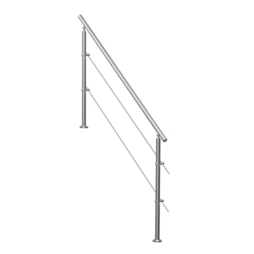 Outdoor Stair Handrail, Stainless Steel, 180 cm, 2 Rails