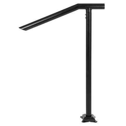 Outdoor Stair Handrail for 2–3 Steps, Black Steel, 441 lb