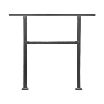 Outdoor Stair Handrail for 2-3 Steps, Black Steel