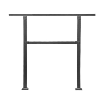 Outdoor Stair Handrail for 2-3 Steps, Black Steel