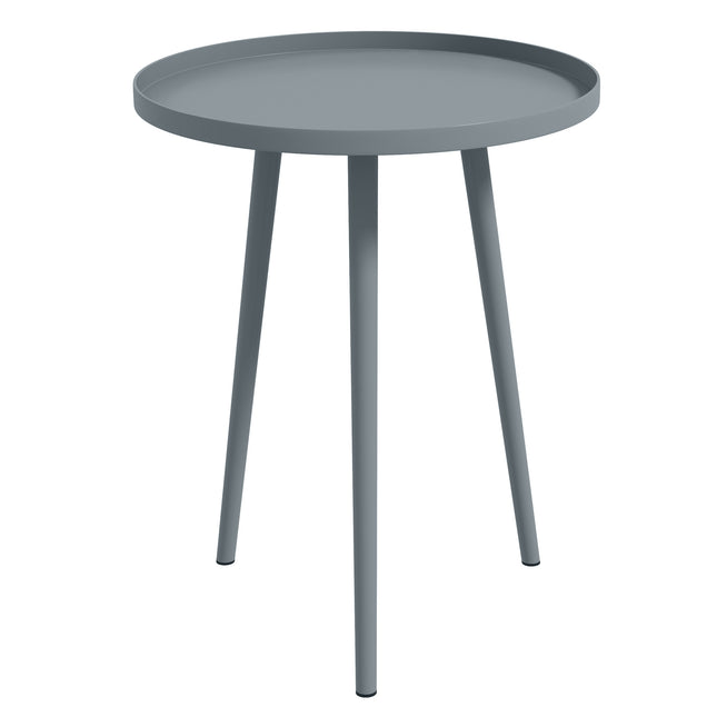 Outdoor Steel Side Table, Round, Grey, Ø40 x 50H cm
