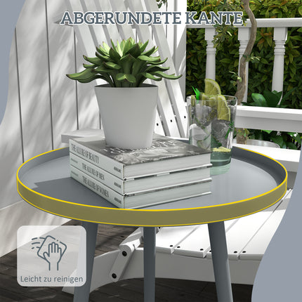 Outdoor Steel Side Table, Round, Grey, Ø40 x 50H cm