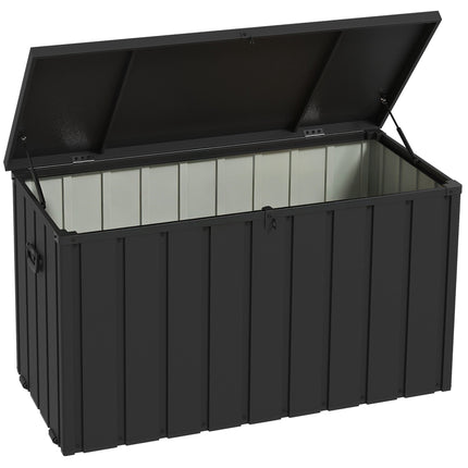 Outdoor Storage Box, 450L Capacity, Steel Frame, Dark Grey