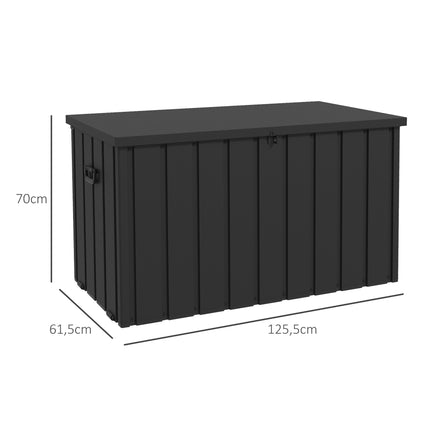 Outdoor Storage Box, 450L Capacity, Steel Frame, Dark Grey