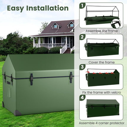 Outdoor Storage Box, Waterproof, Ventilated, 658L, Green