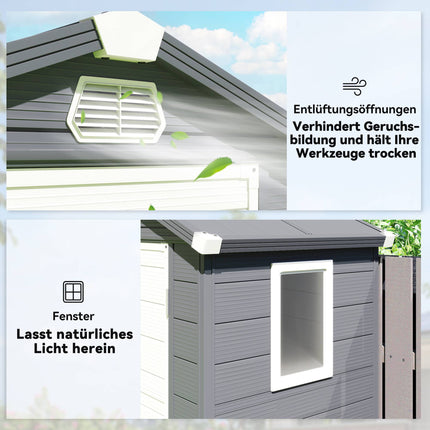 Outdoor Storage Shed, 1.1m², Polypropylene, Lockable Door