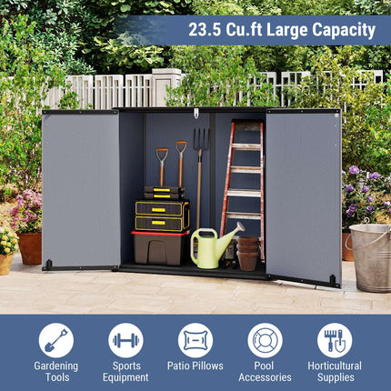 Outdoor Storage Shed, 23.5 Cu.ft, Lockable, Gray