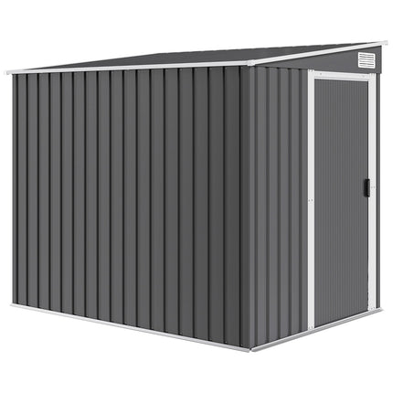 Outdoor Storage Shed, 7x5 ft, Galvanized Steel, Ventilated