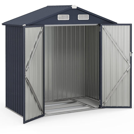Outdoor Storage Shed, Galvanized Metal, 3.44 m³ Capacity