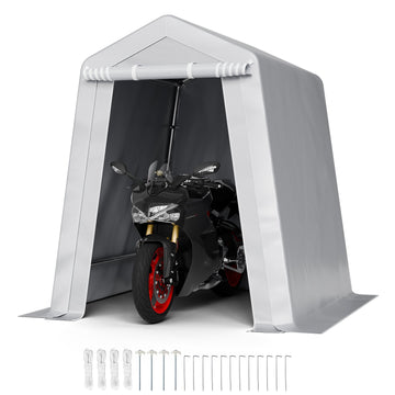 Outdoor Storage Shed Tent 6x6 ft, Waterproof Roll-Up Door