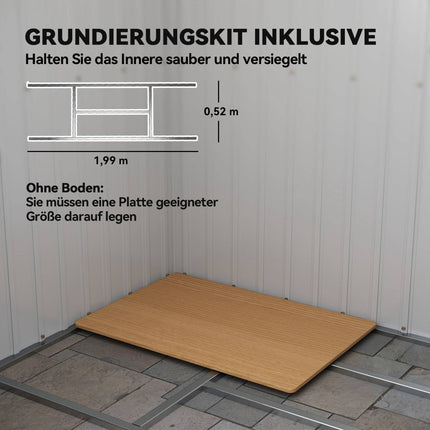 Outdoor Storage Shed, Vent Windows, Sliding Doors, Steel, 213x130x172 cm