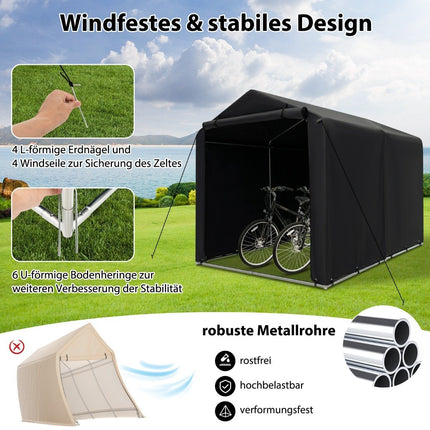 Outdoor Storage Shed, Waterproof Metal Frame, 160x218x164 cm