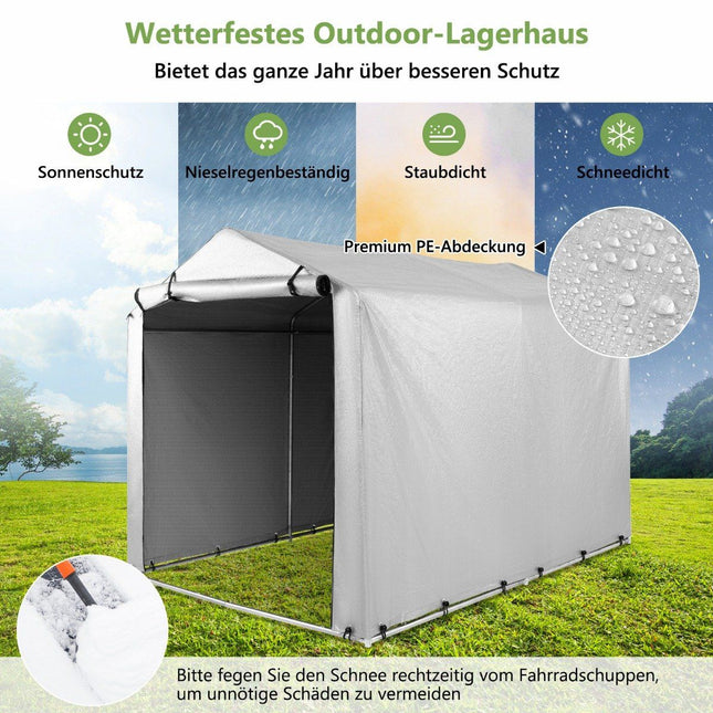 Outdoor Storage Shed, Waterproof Metal Frame, 160x218x164 cm