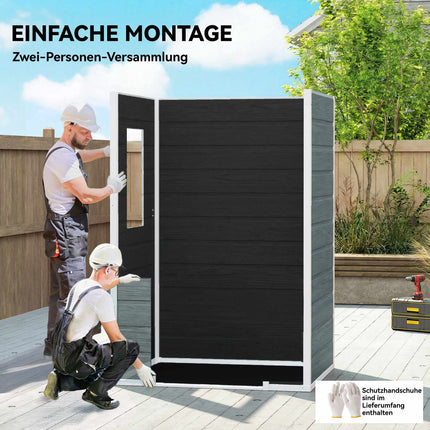 Outdoor Storage Shed with Window, Ventilation, Lock – Grey