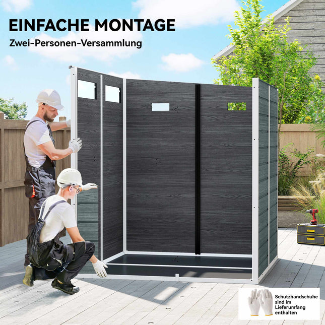 Outdoor Storage Shed with Windows and Lock, 182 x 182 cm