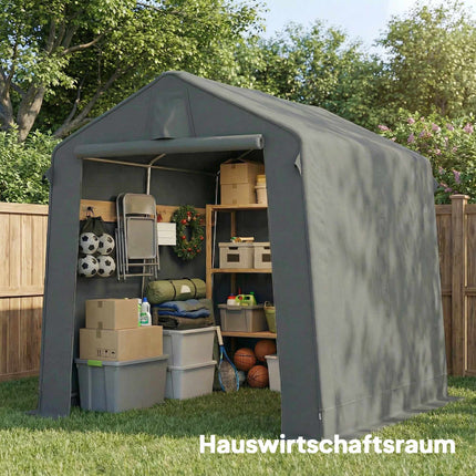 Outdoor Storage Tent 2.3 x 1.9 m, Waterproof, Dark Grey