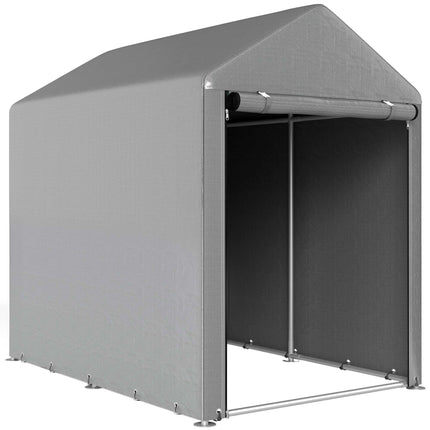 Outdoor Storage Tent Shed, Steel Frame, 120x179x165cm, Light Gray