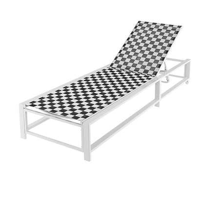 Outdoor Sun Lounger with Wheels, Adjustable Backrest, 180kg Capacity