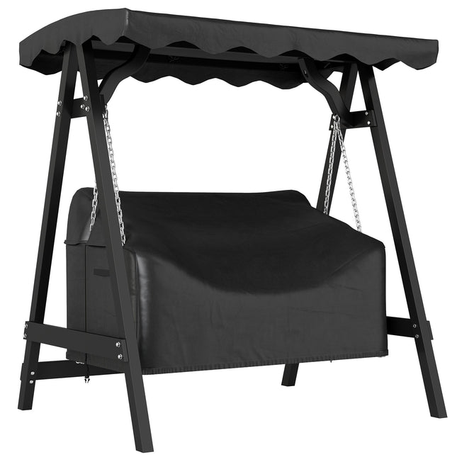 Outdoor Swing Cover, Waterproof PU Oxford Fabric, Black