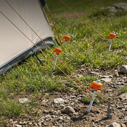 Outdoor Tent Pegs with Drill Adapter, 20 Pcs Set