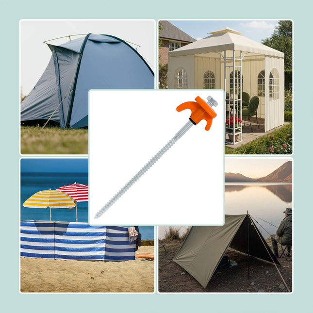 Outdoor Tent Pegs with Drill Adapter, 20 Pcs Set