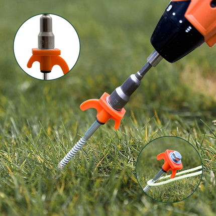 Outdoor Tent Pegs with Drill Adapter, 20 Pcs Set