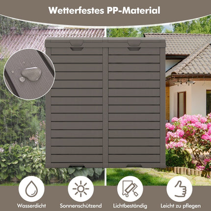 Outdoor Trash Bin, 235L, Dual Compartments, Weatherproof