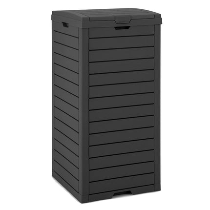 Outdoor Trash Can with Lid, Pull-Out Tray, 118L, Black