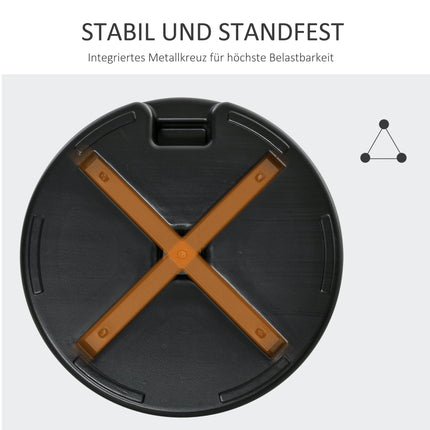 Outdoor Umbrella Base, HDPE, Fits 38/48mm Poles, Black