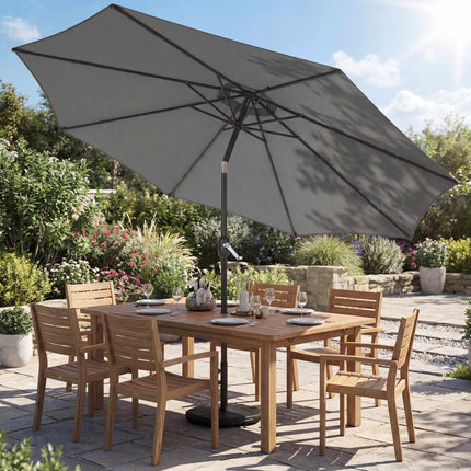 Outdoor Umbrella with UV Protection, Tilt Function, Dark Grey