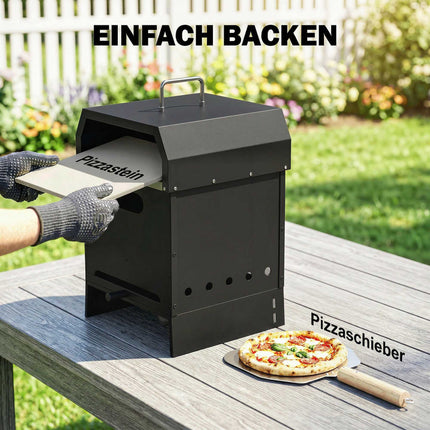 Outdoor Wood-Fired Pizza Oven, 3-in-1 with Stone & Peel