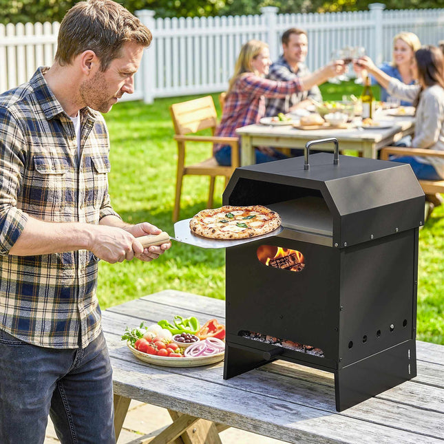 Outdoor Wood-Fired Pizza Oven, 3-in-1 with Stone & Peel