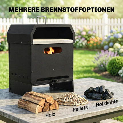 Outdoor Wood-Fired Pizza Oven, 3-in-1 with Stone & Peel