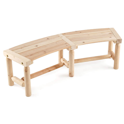 Outdoor Wooden Bench, Curved Design, 2-3 Seater, 325kg Capacity