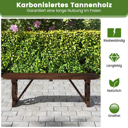 Outdoor Wooden Bench, Weatherproof, Seats 2-3, 325kg Capacity