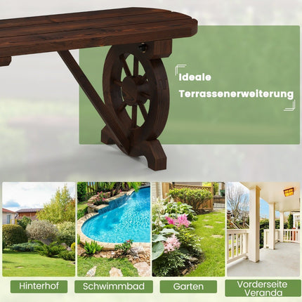 Outdoor Wooden Bench, Weatherproof, Seats 2-3, 325kg Capacity