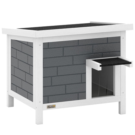 Outdoor Wooden Cat House with Insulation and Asphalt Roof