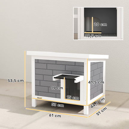 Outdoor Wooden Cat House with Insulation and Asphalt Roof