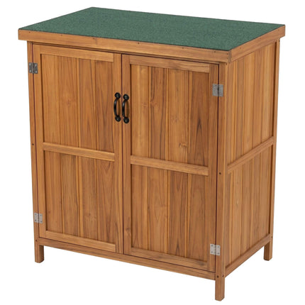 Outdoor Wooden Garden Tool Cabinet, Light Brown, 88x75x44 cm