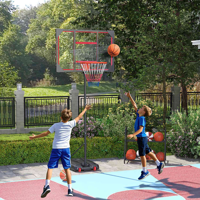 Adjustable basketball hoop for children, 210-260 cm, with wheels