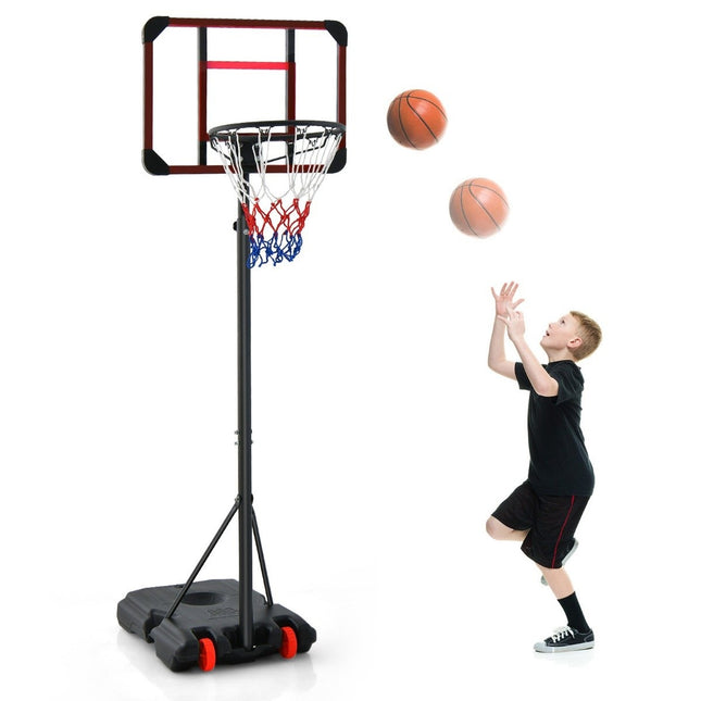 Outdoor basketball hoop with stand 155-210cm height-adjustable basketball stand black